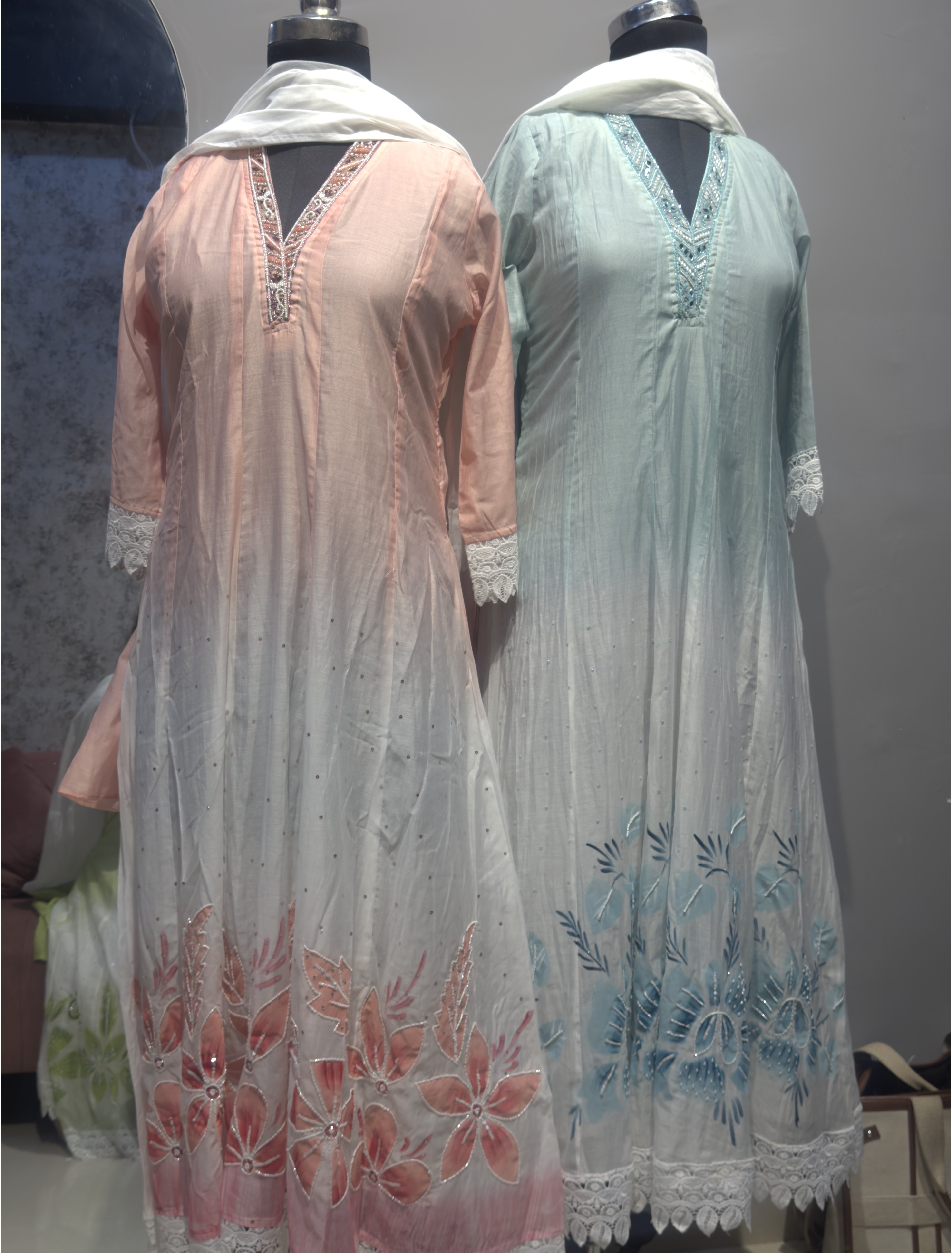 Celeste Bloom Turkish Cotton Frock Suit Set